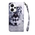 For Xiaomi Redmi Note 13 Pro+ 3D Painted Pattern Leather Phone Case(Husky)