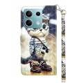 For Xiaomi Redmi Note 13 5G 3D Painted Pattern Leather Phone Case(Naughty Cat)