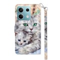 For Xiaomi Redmi Note 13 5G 3D Painted Pattern Leather Phone Case(Two Loving Cats)