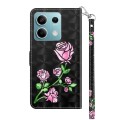 For Xiaomi Redmi Note 13 5G 3D Painted Pattern Leather Phone Case(Rose)