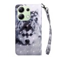 For Xiaomi Redmi Note 13 4G 3D Painted Pattern Leather Phone Case(Husky)
