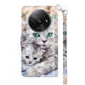 For Xiaomi Redmi A3 3D Painted Pattern Leather Phone Case(Two Loving Cats)