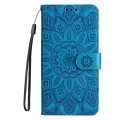 For Realme C67 4G Global Embossed Sunflower Leather Phone Case(Blue)