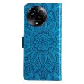 For Realme C67 5G Global / 11 5G Taiwan Version Embossed Sunflower Leather Phone Case(Blue)