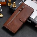 For Realme C67 4G Global Fashion Calf Texture Zipper Leather Phone Case(Brown)