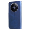 For Realme 12 5G Fashion Calf Texture Zipper Leather Phone Case(Blue)
