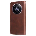 For Realme 12 5G Fashion Calf Texture Zipper Leather Phone Case(Brown)