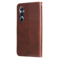 For Realme C65 4G Fashion Calf Texture Zipper Leather Phone Case(Brown)