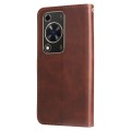 For Huawei Enjoy 70 Calf Texture Zipper Leather Phone Case(Brown)