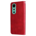 For Huawei nova 12 Calf Texture Zipper Leather Phone Case(Red)