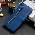 For OPPO A59 5G / A2m Fashion Calf Texture Zipper Leather Phone Case(Blue)