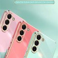 For Samsung Galaxy S24+ 5G XINLI Straight Edge 6D Electroplate TPU Phone Case(Cherry Purple)