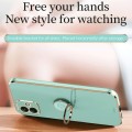 For Samsung Galaxy A05 XINLI Straight Edge 6D Electroplate TPU Phone Case with Ring Holder(Mint Gree