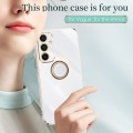 For Samsung Galaxy A35 5G XINLI Straight Edge 6D Electroplate TPU Phone Case with Ring Holder(White)