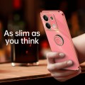 For Xiaomi Redmi Note 13 5G XINLI Straight Edge 6D Electroplate TPU Phone Case with Ring Holder(Blac