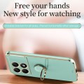 For Xiaomi Redmi K70 XINLI Straight Edge 6D Electroplate TPU Phone Case with Ring Holder(Mint Green)