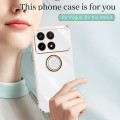 For Xiaomi Redmi K70E XINLI Straight Edge 6D Electroplate TPU Phone Case with Ring Holder(Cherry Pur