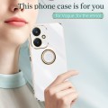 For Xiaomi Redmi 13C 5G XINLI Straight Edge 6D Electroplate TPU Phone Case with Ring Holder(White)