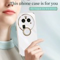 For OPPO Find X6 Pro XINLI Straight Edge 6D Electroplate TPU Phone Case with Ring Holder(White)