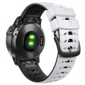 For Garmin Fenix 7 22mm Trapezoidal Quick Release Silicone Watch Band(White Black)