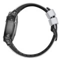 For Garmin Fenix 7 22mm Trapezoidal Quick Release Silicone Watch Band(White Black)