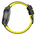 For Garmin Fenix 7 22mm Trapezoidal Quick Release Silicone Watch Band(Black Yellow)