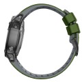 For Garmin Fenix 7 22mm Trapezoidal Quick Release Silicone Watch Band(Army Green Grey)