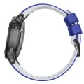 For Garmin Fenix 7 22mm Trapezoidal Quick Release Silicone Watch Band(Dark Blue White)