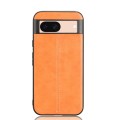 For Google Pixel 8a Sewing Cow Pattern Skin PC + PU + TPU Phone Case(Orange)