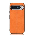 For Google Pixel 9 Pro Sewing Cow Pattern Skin PC + PU + TPU Phone Case(Orange)