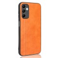 For Samsung Galaxy M14 5G Cow Pattern Sewing Back Cover Phone Case(Orange)