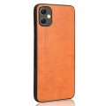For Samsung Galaxy A05 4G Cow Pattern Sewing Back Cover Phone Case(Orange)