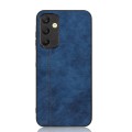 For Samsung Galaxy A25 5G Cow Pattern Sewing Back Cover Phone Case(Blue)