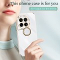 For OnePlus 12 XINLI Straight Edge 6D Electroplate TPU Phone Case with Ring Holder(White)
