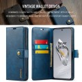 For OnePlus 12 DG.MING Crazy Horse Texture Detachable Magnetic Leather Case(Blue)