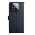 For Xiaomi 14 Genuine Leather Fingerprint-proof Flip Phone Case(Blue)