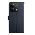 For Xiaomi Redmi Note 13 Global Genuine Leather Fingerprint-proof Flip Phone Case(Blue)