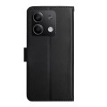 For Xiaomi Redmi Note 13 Global Genuine Leather Fingerprint-proof Flip Phone Case(Black)