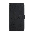 For Xiaomi Redmi 13C 4G Skin Feel Butterfly Embossed Flip Leather Phone Case(Black)
