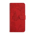 For Xiaomi Redmi 13C 4G Skin Feel Butterfly Embossed Flip Leather Phone Case(Red)