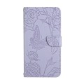 For Xiaomi 14 Skin Feel Butterfly Embossed Flip Leather Phone Case(Purple)