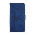 For Xiaomi 14 Pro Skin Feel Butterfly Embossed Flip Leather Phone Case(Blue)