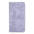 For Xiaomi Redmi 13C 5G Skin Feel Butterfly Embossed Flip Leather Phone Case(Purple)