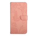 For Xiaomi Redmi 13C 5G Skin Feel Butterfly Embossed Flip Leather Phone Case(Pink)