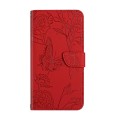 For Xiaomi Redmi Note 13 Pro 4G Global Skin Feel Butterfly Embossed Flip Leather Phone Case(Red)
