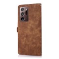 For Samsung Galaxy Note20 Ultra Zipper Card Slot Buckle Wallet Leather Phone Case(Brown)