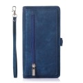 For Samsung Galaxy S10 Zipper Card Slot Buckle Wallet Leather Phone Case(Blue)
