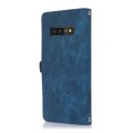 For Samsung Galaxy S10 Zipper Card Slot Buckle Wallet Leather Phone Case(Blue)
