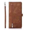 For Samsung Galaxy S21 Zipper Card Slot Buckle Wallet Leather Phone Case(Brown)