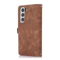 For Samsung Galaxy S21+ Zipper Card Slot Buckle Wallet Leather Phone Case(Brown)